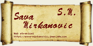 Sava Mirkanović vizit kartica